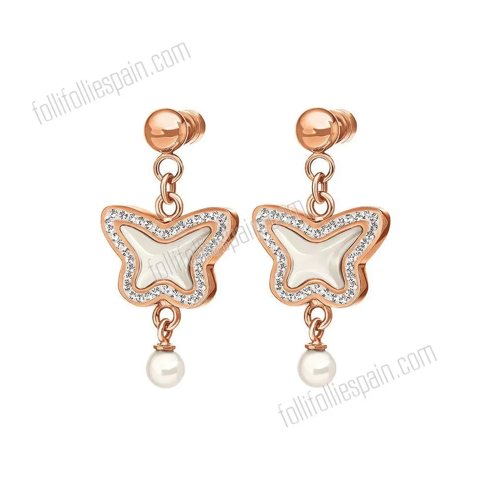 Folli Follie Flair Pendientes de mariposas con modelo de Niza