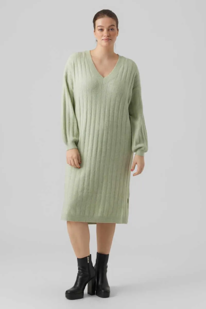 Vestido punto midi talla grande