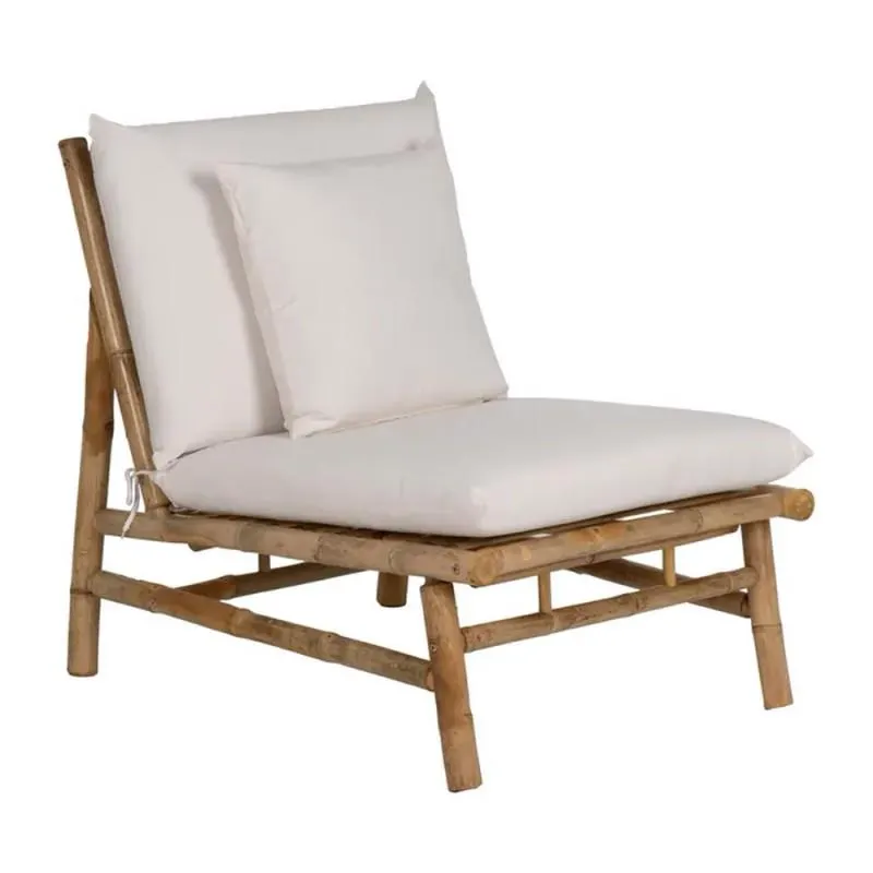 Bamboo outdoor armchair 65cm, white