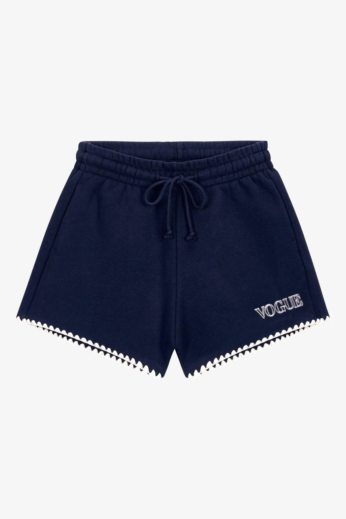 Shorts VOGUE azul medianoche con logo bordado