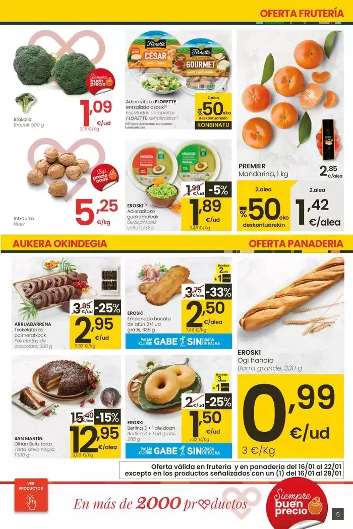 Catálogo de 2000 produktu baino gehiago, BETI PREZIO ONEAN EROSKI CENTER 16 de enero al 28 de enero 2025 - Página 5