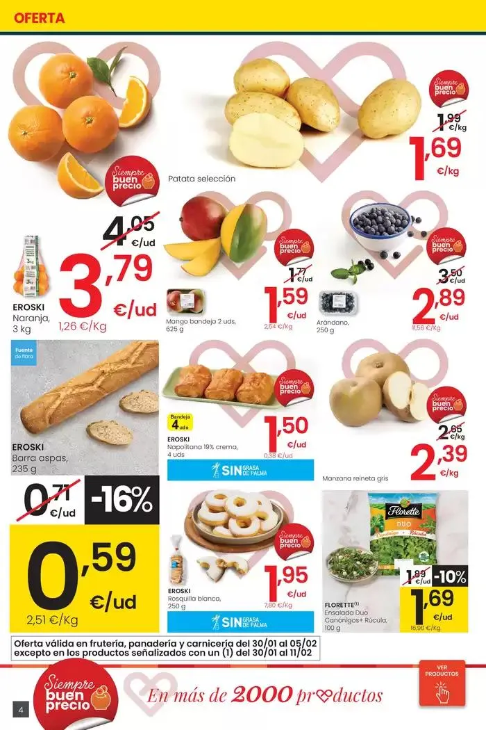 Catálogo de Más de 2000 productos, SIEMPRE A BUEN PRECIO SUPERMERCADOS EROSKI 30 de enero al 11 de febrero 2025 - Página 4