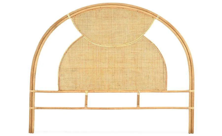 Papara 160cm cabecero de ratán con caña de madera clara