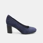 Zapatos de salón de ante con tacón ancho