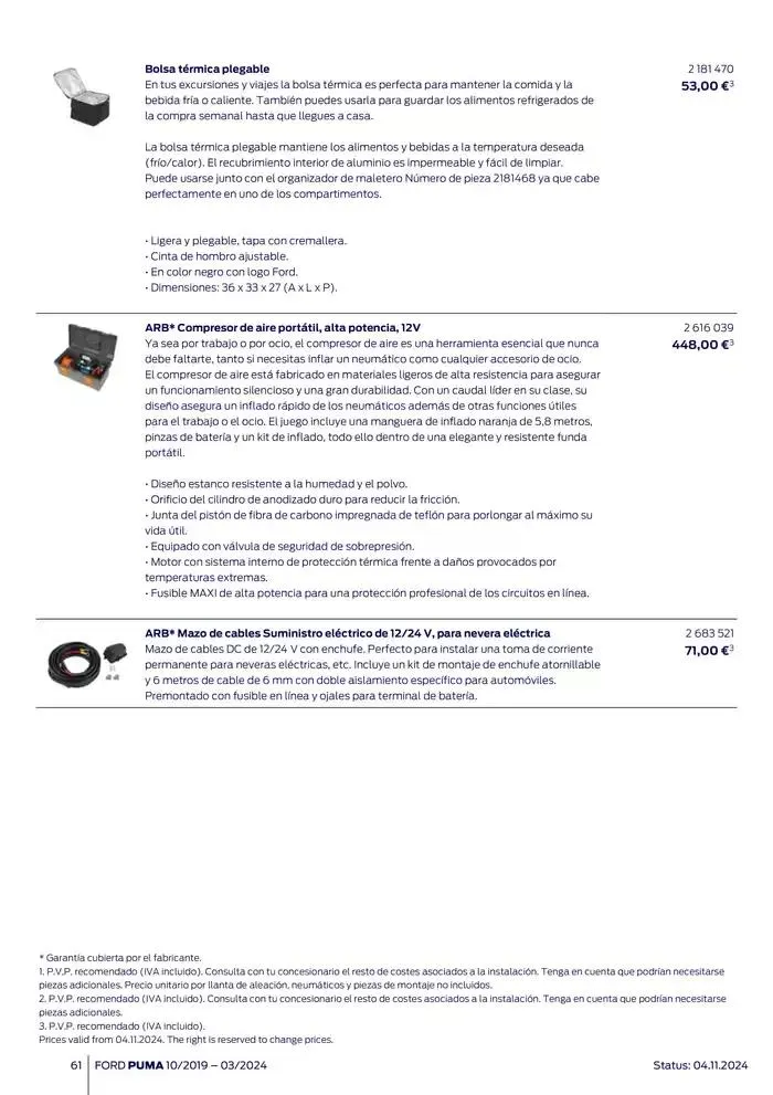 Catálogo de Ford de accesorios Ford Puma 13 de noviembre al 13 de noviembre 2025 - Página 61