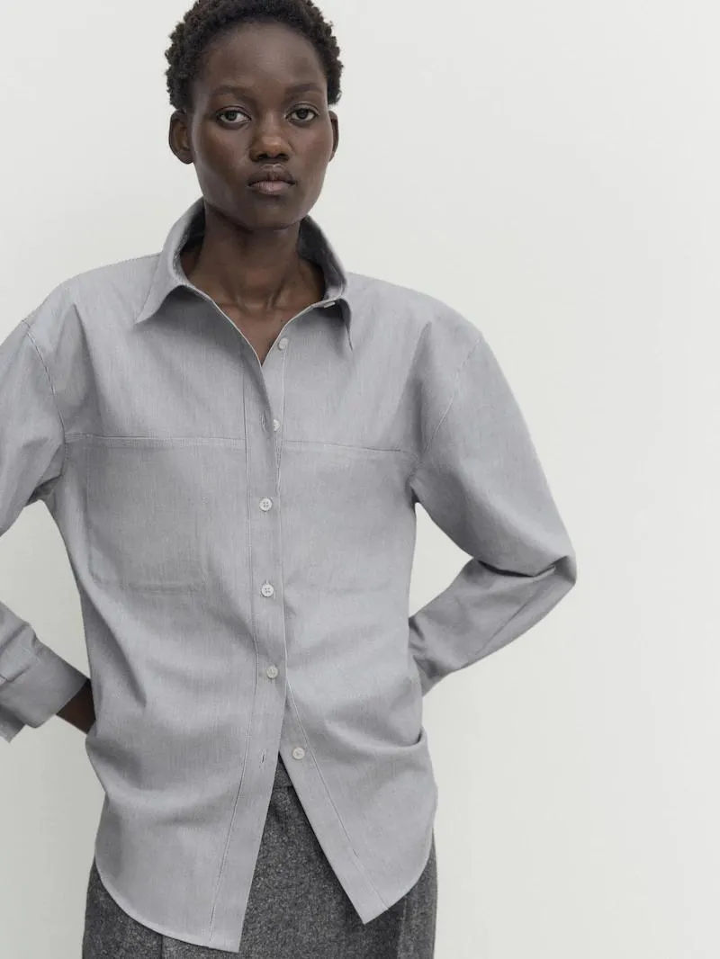 Camisa rayas bolsillos ocultos