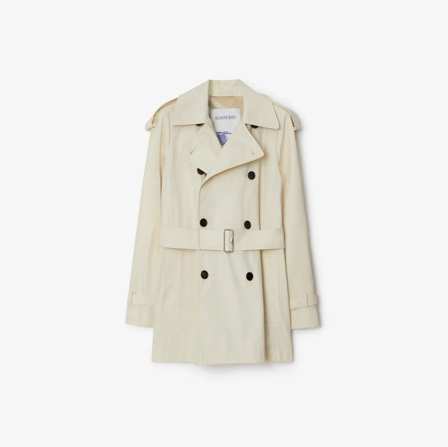 Trench coat corto en gabardina