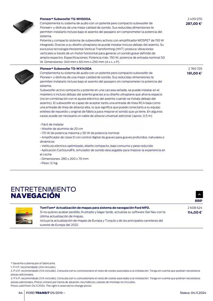 Catálogo de Ford de accesorios Transit Van 13 de noviembre al 13 de noviembre 2025 - Página 64