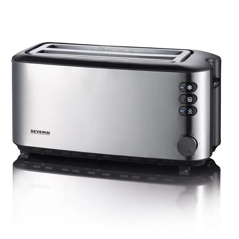 Tostador Automático de 2 ranuras largas Severin AT 2509 Acero inoxidable mate-negro 1400 W