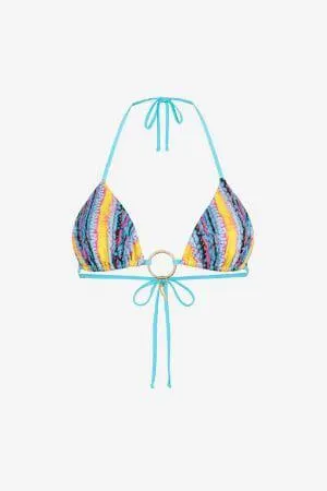 Top de bikini con estampado Exotic Stripe