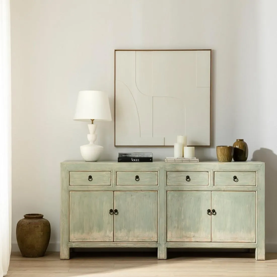 Aparador 180 de madera maciza verde