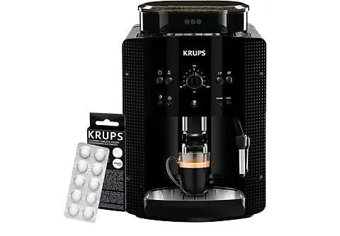 Cafetera superautomática - Krups Roma EA81K870, 1450 W, 15 bar, 1.7 L, 3 temperaturas, 2 tazas, Sistema Thermoblock, Kit de limpieza incluido, Negro