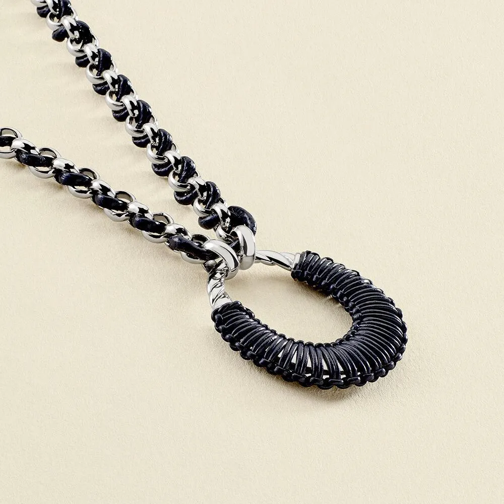 Collar largo TWIGGY - Plateado / azul oscuro