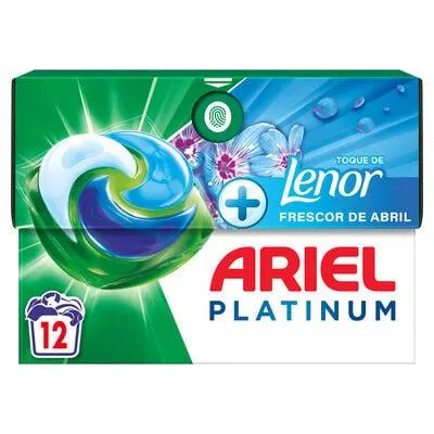 Detergente en cápsulas Ariel pods 12 lavados con toque de lenor frescor abril