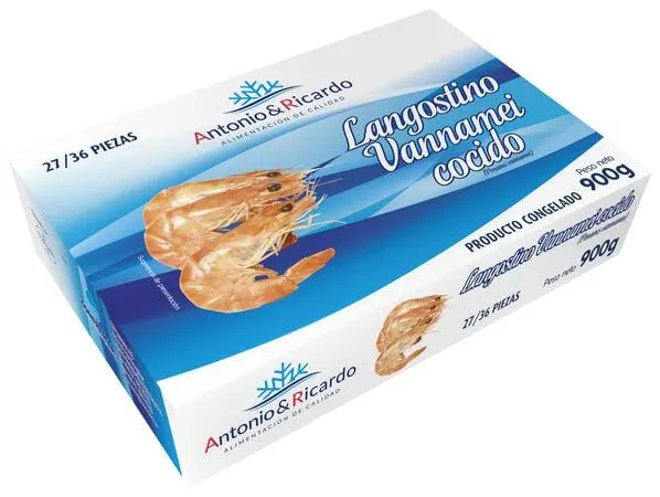 Langostino cocido Antonio y Ricardo 900g 27/36 piezas