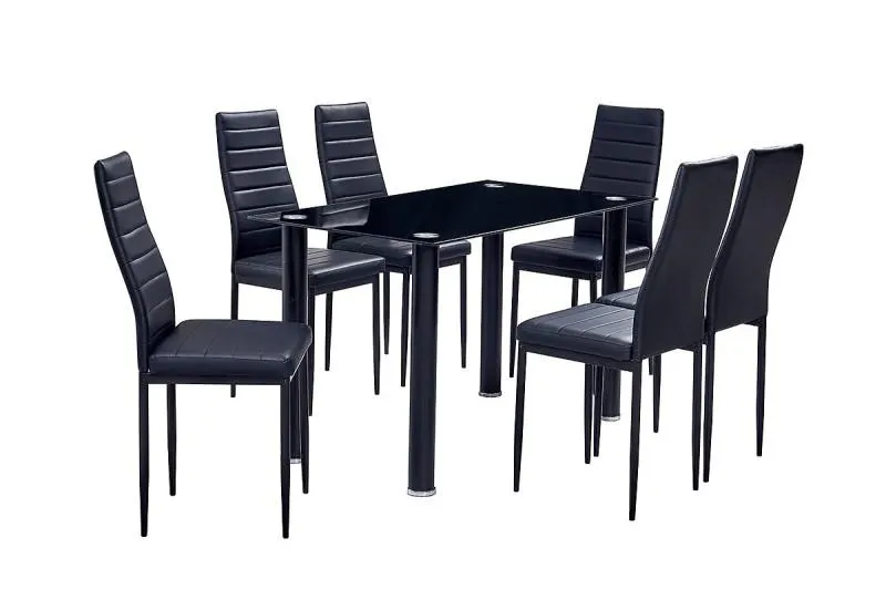 PACK Mesa + 6 Sillas YURI Negro