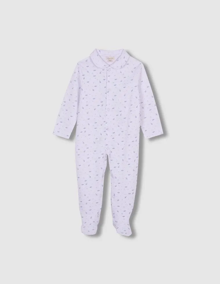 Pijala Largo Punto Estampado Blanco Optico