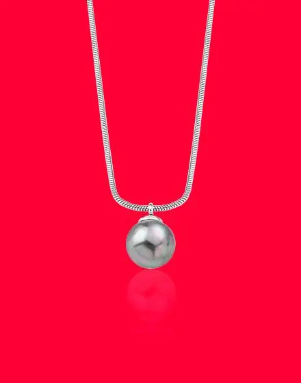 Colgante Nuada 10mm plata con perla gris