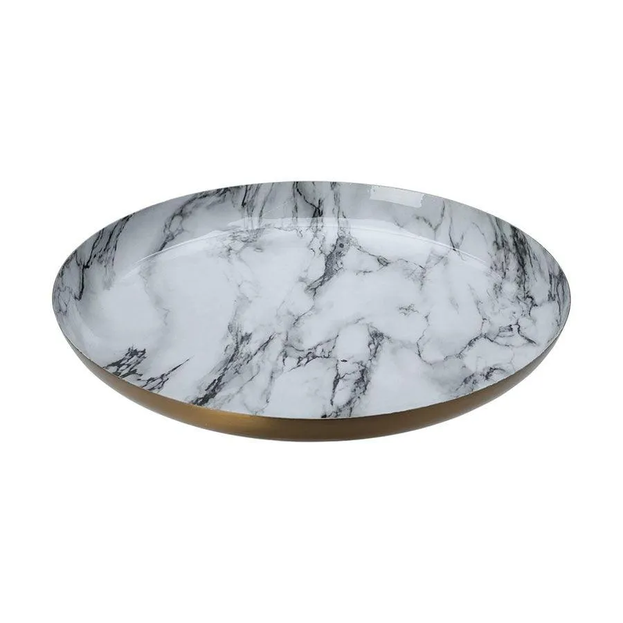 Bandeja redonda mármol blanco 23 cm Koopman