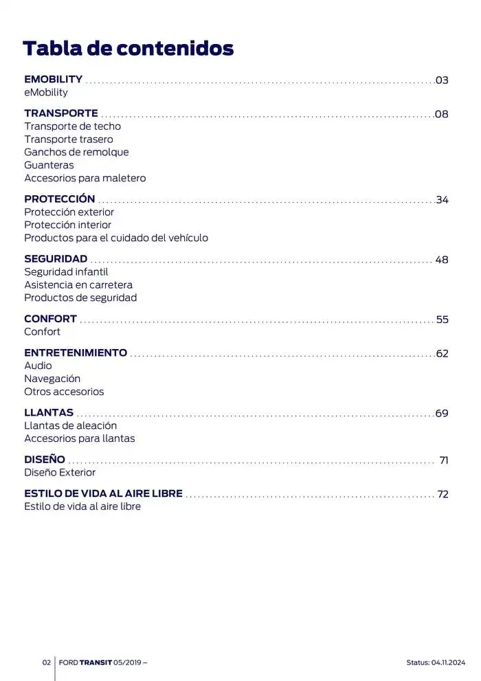 Catálogo de Ford de accesorios Transit Van 13 de noviembre al 13 de noviembre 2025 - Página 2