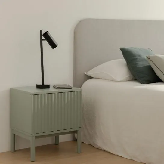 Mesita de noche verde invierno 1 cajón