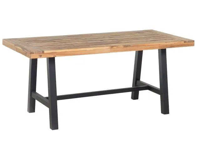 Mesa de jardín scania 170 cm 80 cm madera de acacia negro