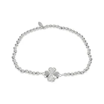 Pulsera trébol plata