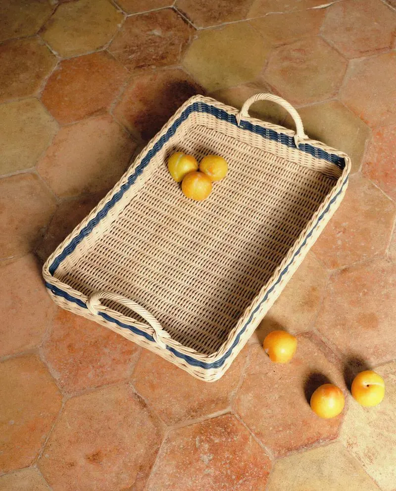 BANDEJA RATÁN FRANJA COLOR