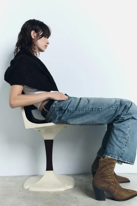 STIVALETTI CON TACCO COWBOY IN PELLE