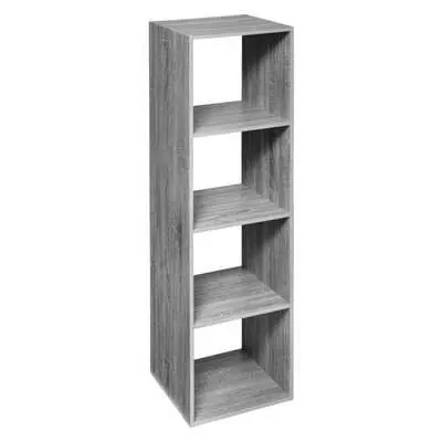 ESTANTERÍA DE COLUMNA MIX N MODULO ALTA 4 COMPARTIMENTOS , ROBLE GRIS
