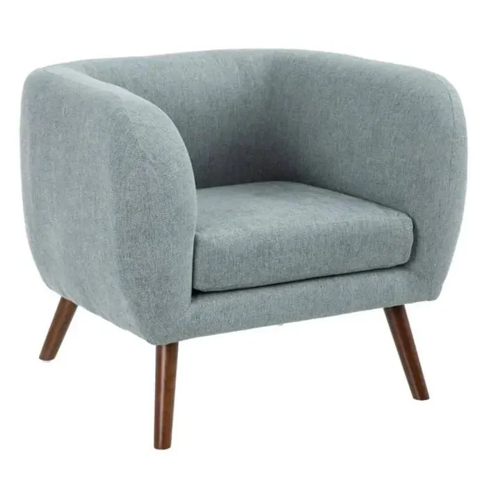 Sillón Tapizado de color Azul con Patas de Madera 601970