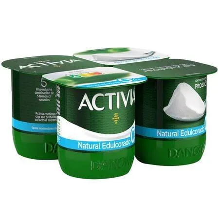 Bífidus probiótico Activia 0% pack 4 natural edulcorado