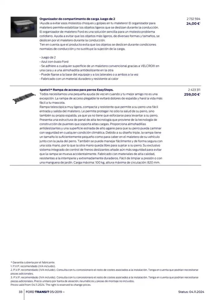 Catálogo de Ford de accesorios Transit Van 13 de noviembre al 13 de noviembre 2025 - Página 33