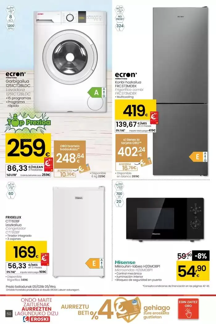 Catálogo de AUKERA OFERTA HIPERMERKATUAK EROSKI 2 de mayo al 13 de mayo 2025 - Página 50