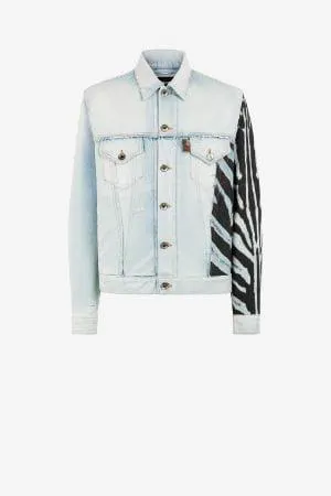 Cazadora vaquera con estampado Zebra y Patchwork