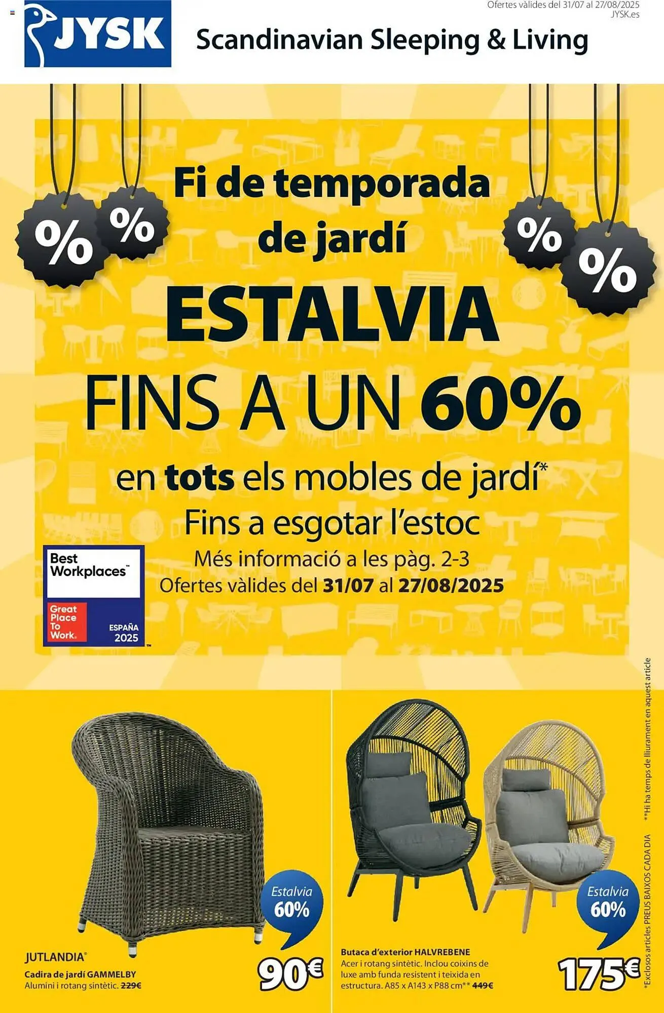 Catálogo de Folleto JYSK 31 de julio al 28 de agosto 2025 - Página 1