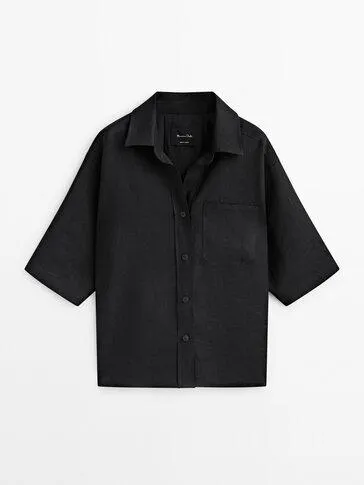 Sobrecamisa lino pliegue espalda