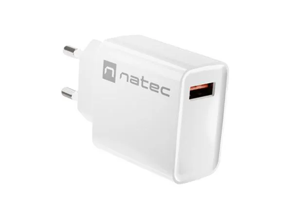 CARGADOR NATEC RIBERA 18W 1XUSB-A QC3.0 BLANCO