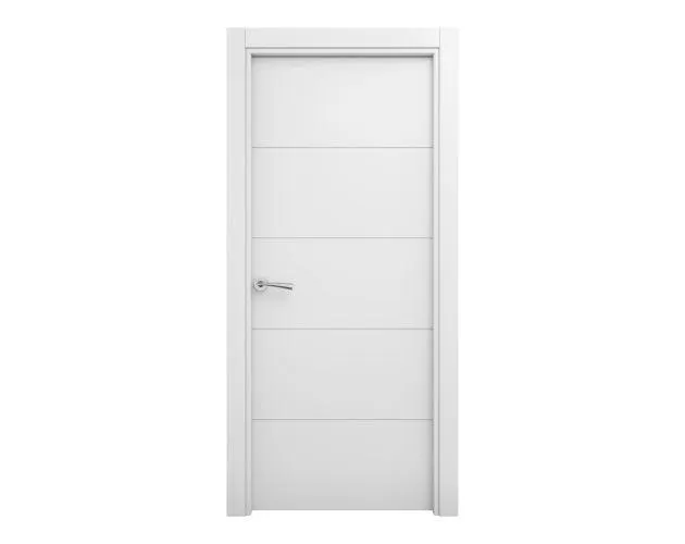 Puerta de Interior maciza lacada Lor blanca 72,5cm derecha con tapajuntas Geom