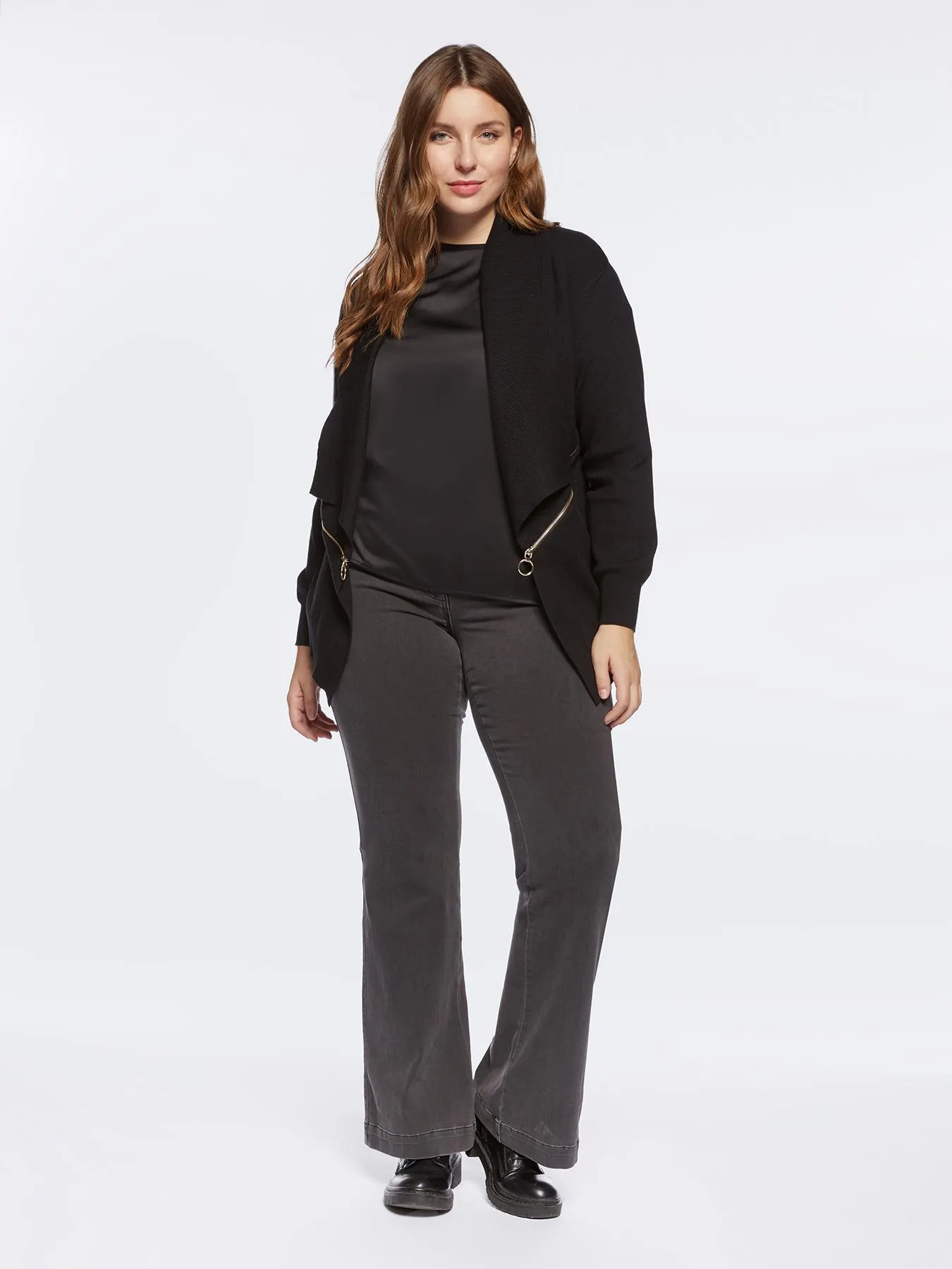 Cárdigan con cremallera de viscosa ECOVERO™