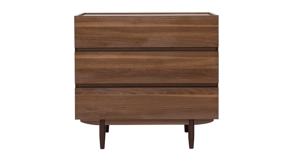 Cómoda de 3 cajones de madera oscura 80 cm SANAA