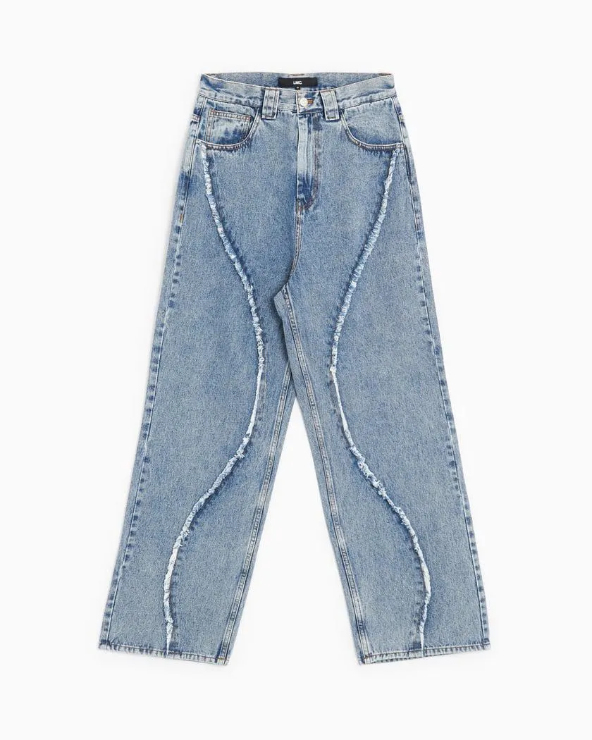 LMC Curved Raw Edge Men's Denim Wide Pants