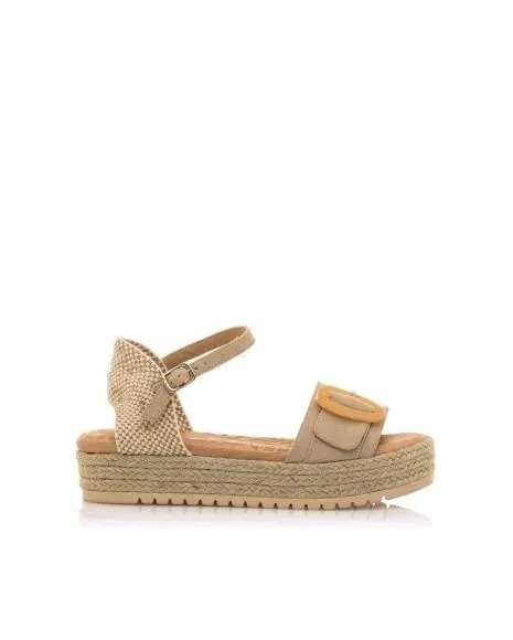 Sandalias Abiertas Alpargatas Mujer Beige 59606