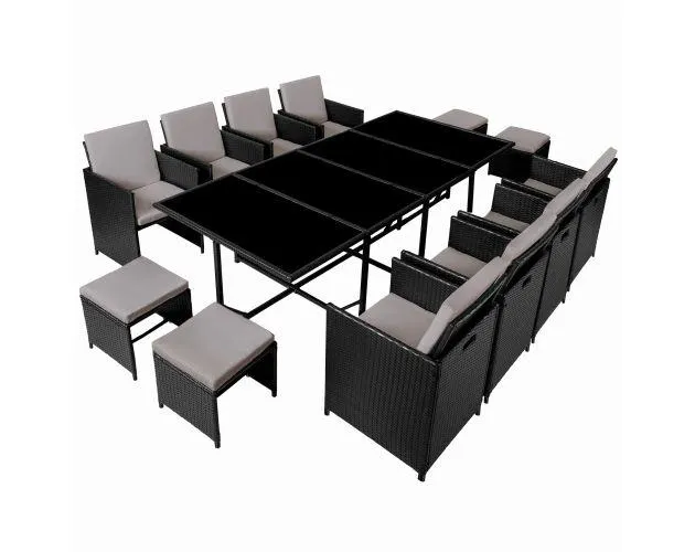 Conjunto de ratán palma compuesto de 8+4+1