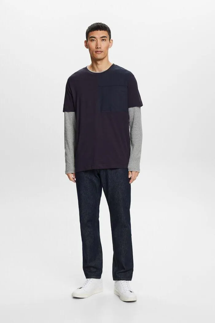 Camiseta de jersey con bolsillo en el pecho