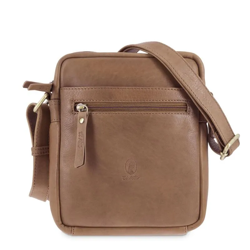 Bolso Bandolera hombre en piel vacuno color cuero- Durango