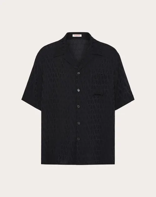 CAMISA DE BOWLING DE SEDA CON PATRÓN TOILE ICONOGRAPHE