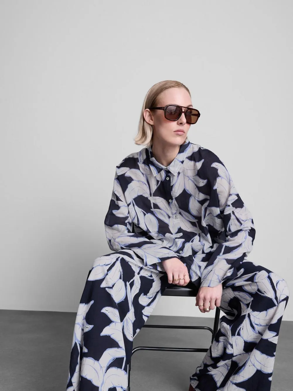 Camisa de playa de algodón estampada