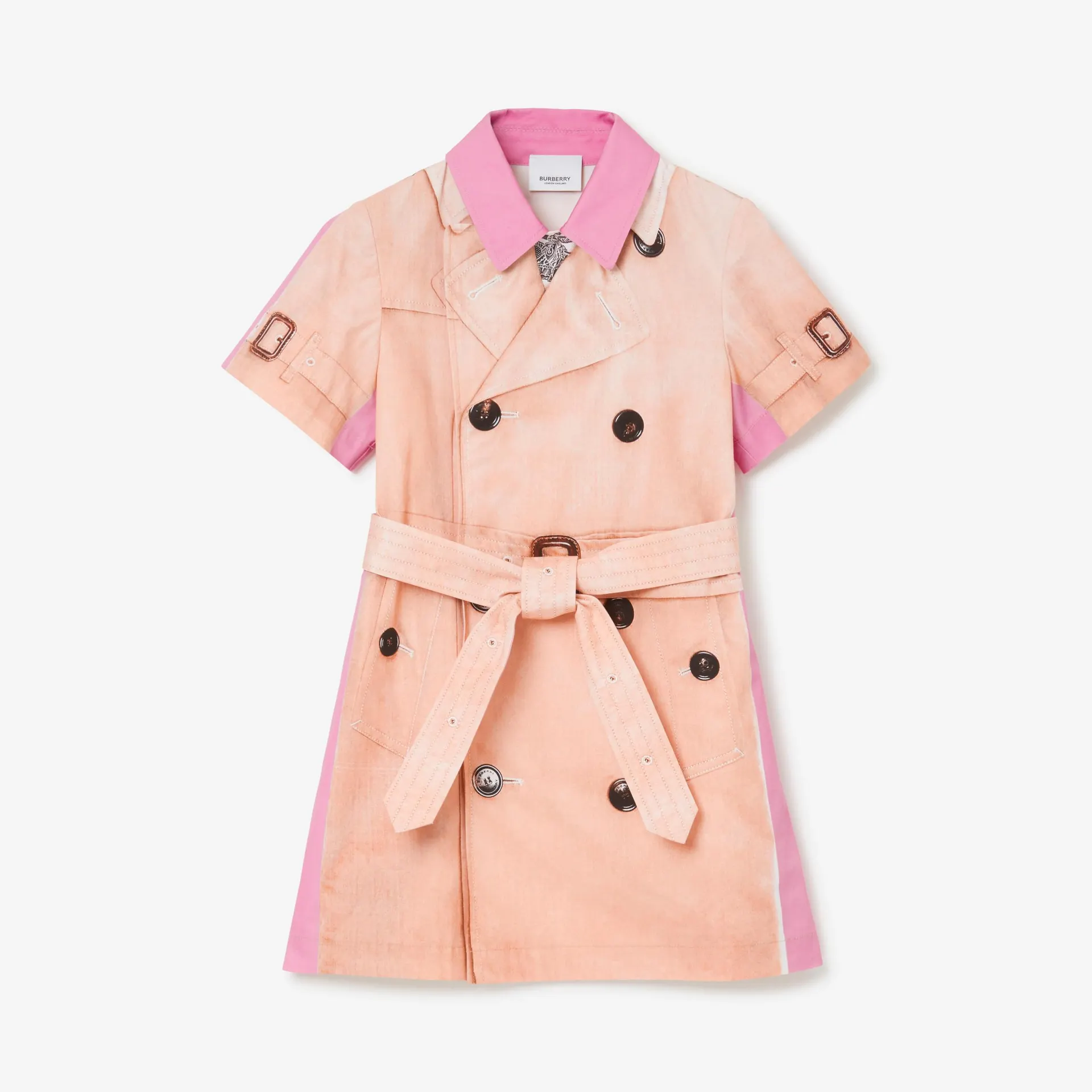 Vestido en algodón con estampado de trench coat