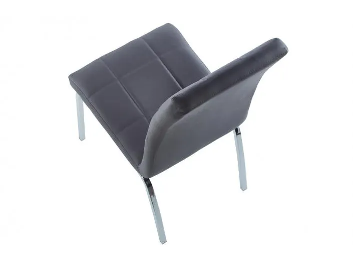 Pack 4 sillas comedor símil piel color gris - cromo